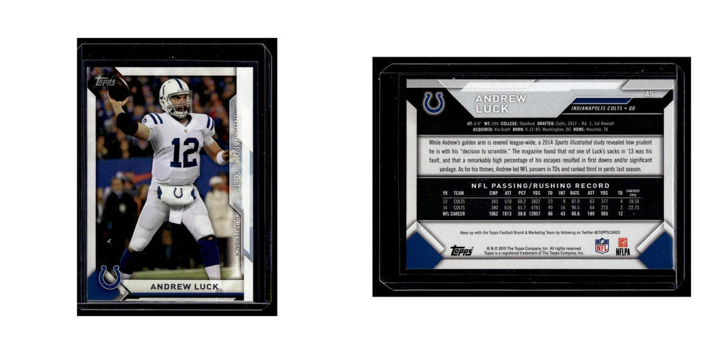 Andrew Luck 2015 Topps #45 Indianapolis Colts Football Card NM