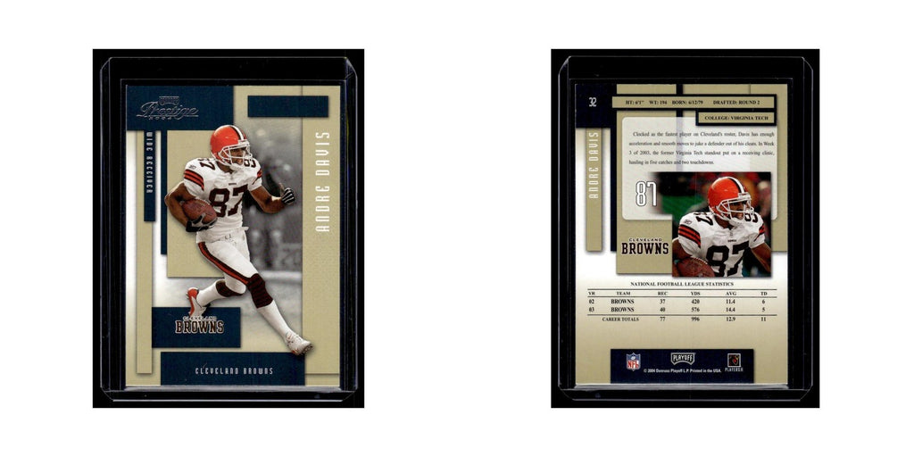 Andre Davis 2004 Playoff Prestige #32 Cleveland Browns Football Card NM