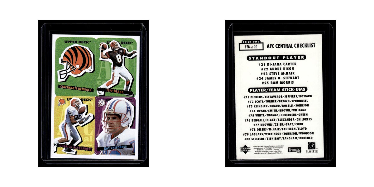 Cincinnati Bengals Jeff Blake Derrick Alexander Ray Childress 1995 #76 NM