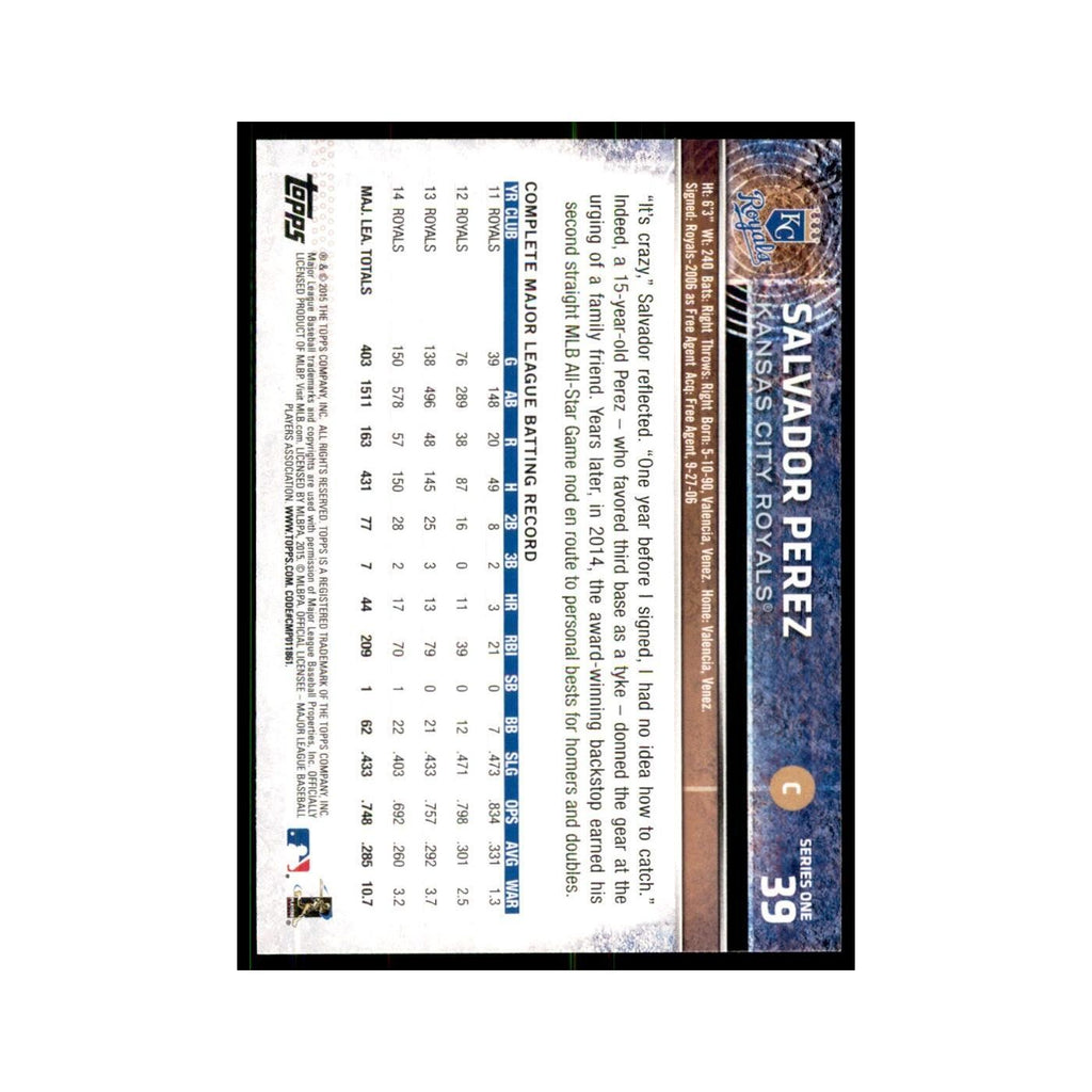 Salvador Perez 2015 Topps #39 Baseball Cards Baseball Card NM