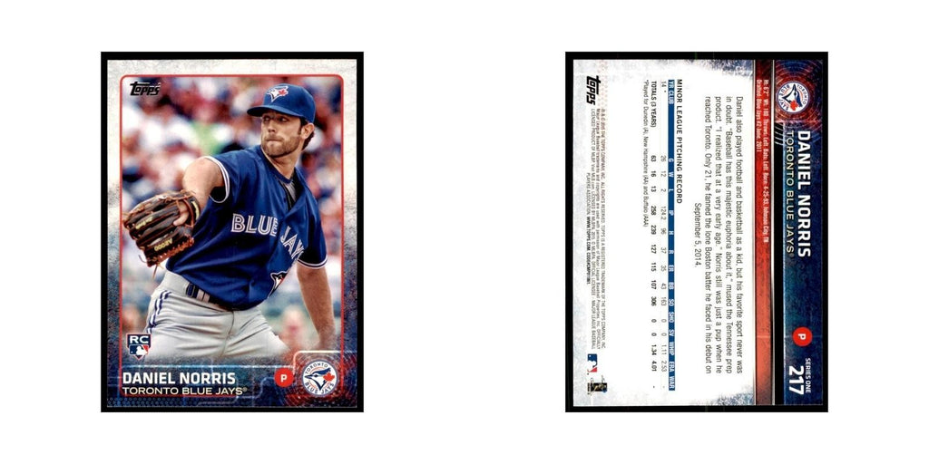 Daniel Norris Rookie 2015 Topps #217 Baseball Cards Baseball Card NM