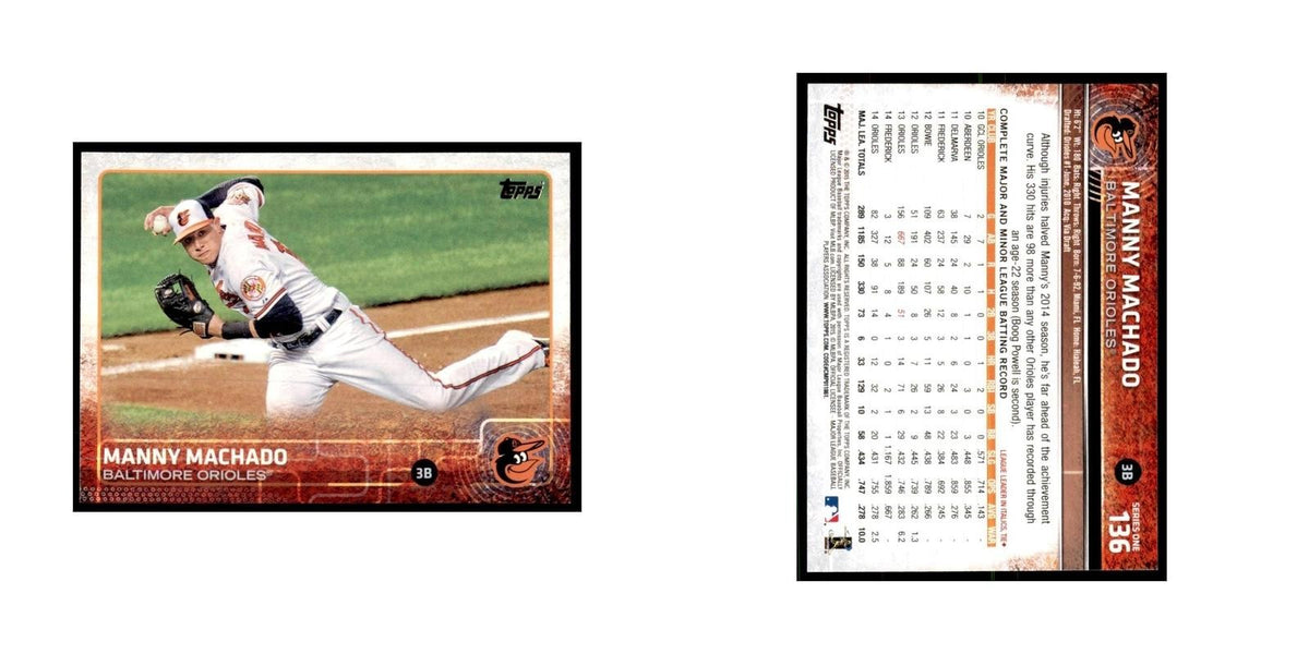 Manny Machado 2015 Topps #136 Baseball Cards Baseball Card NM