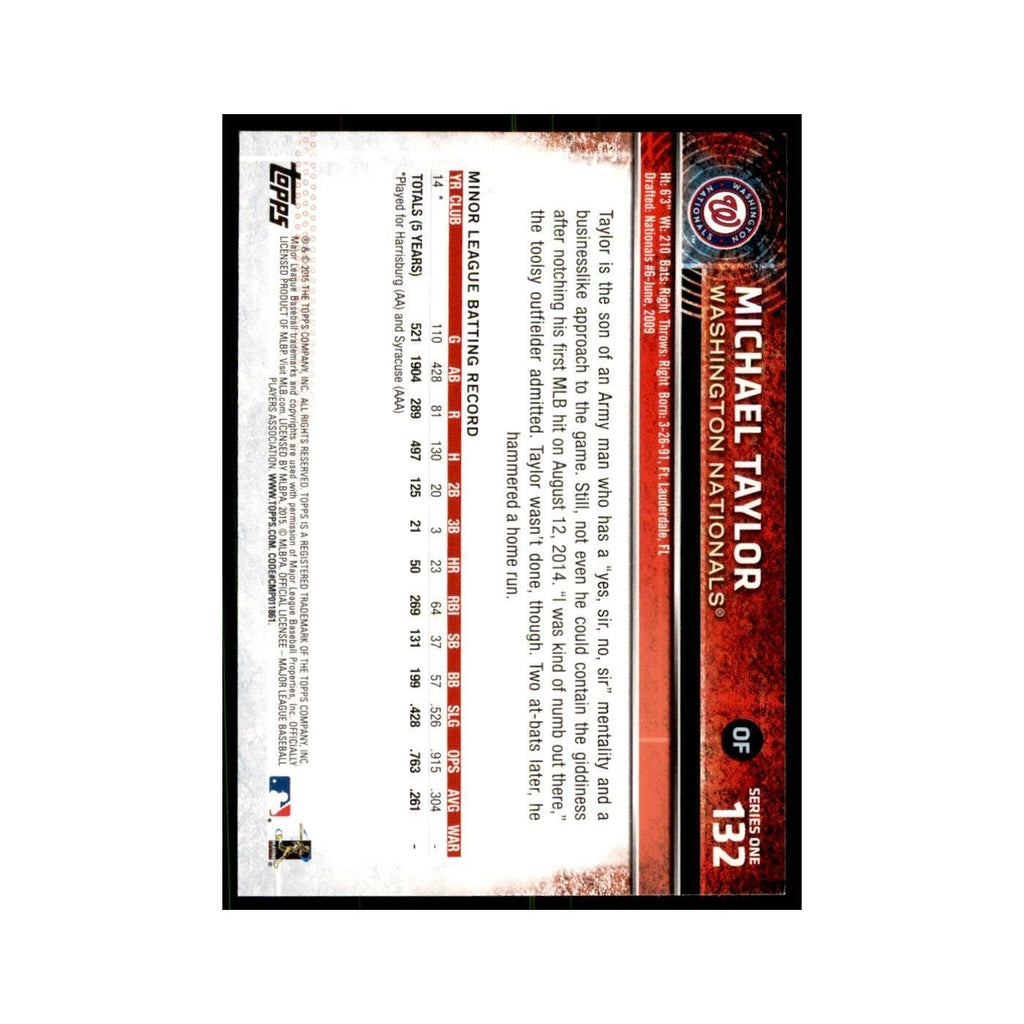 Michael Taylor Rookie 2015 Topps #132 Baseball Cards Baseball Card NM