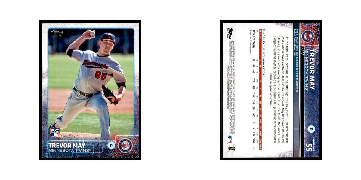 Trevor May Rookie 2015 Topps #55 Baseball Cards Baseball Card NM
