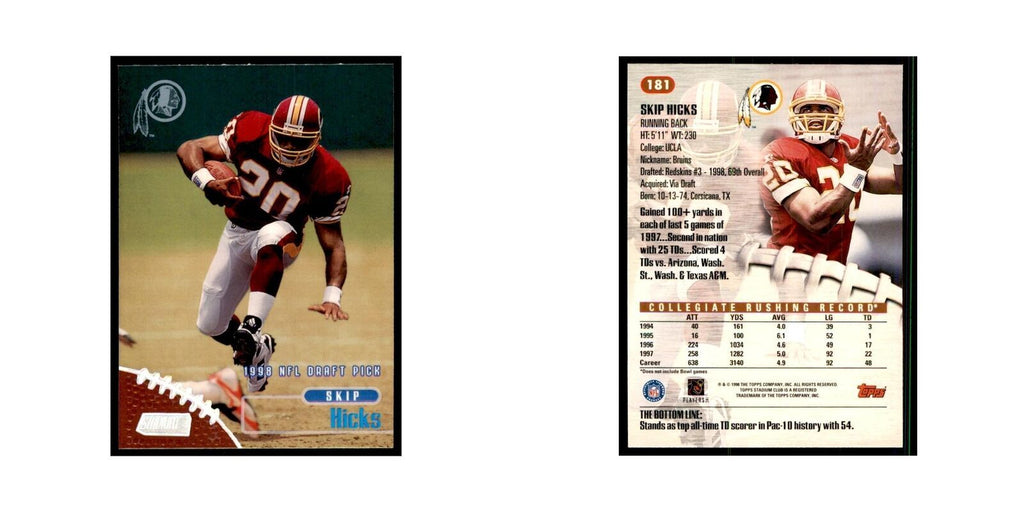 Skip Hicks 1998 Stadium Club #181 Football Cards Football Card NM