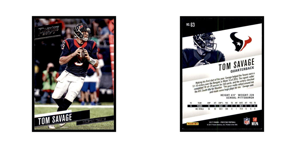 Tom Savage 2017 Panini Prestige #63 Houston Texans Football Card NM
