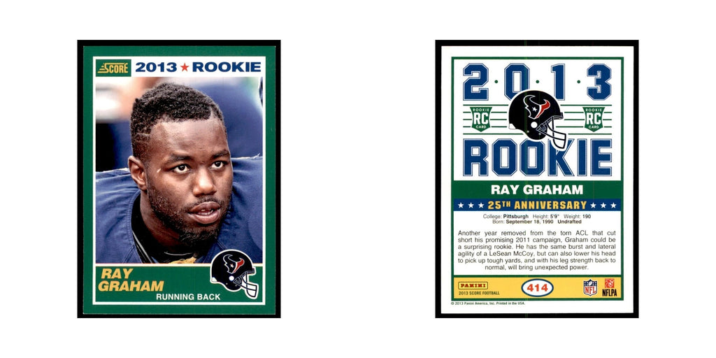 Ray Graham Rookie 2013 Score #414 Houston Texans Football Card NM