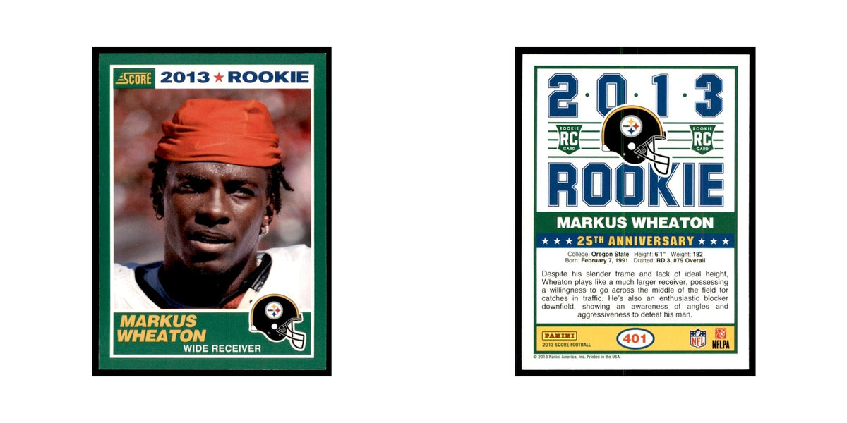 Markus Wheaton Rookie 2013 Score #401 Pittsburgh Steelers Football Card NM