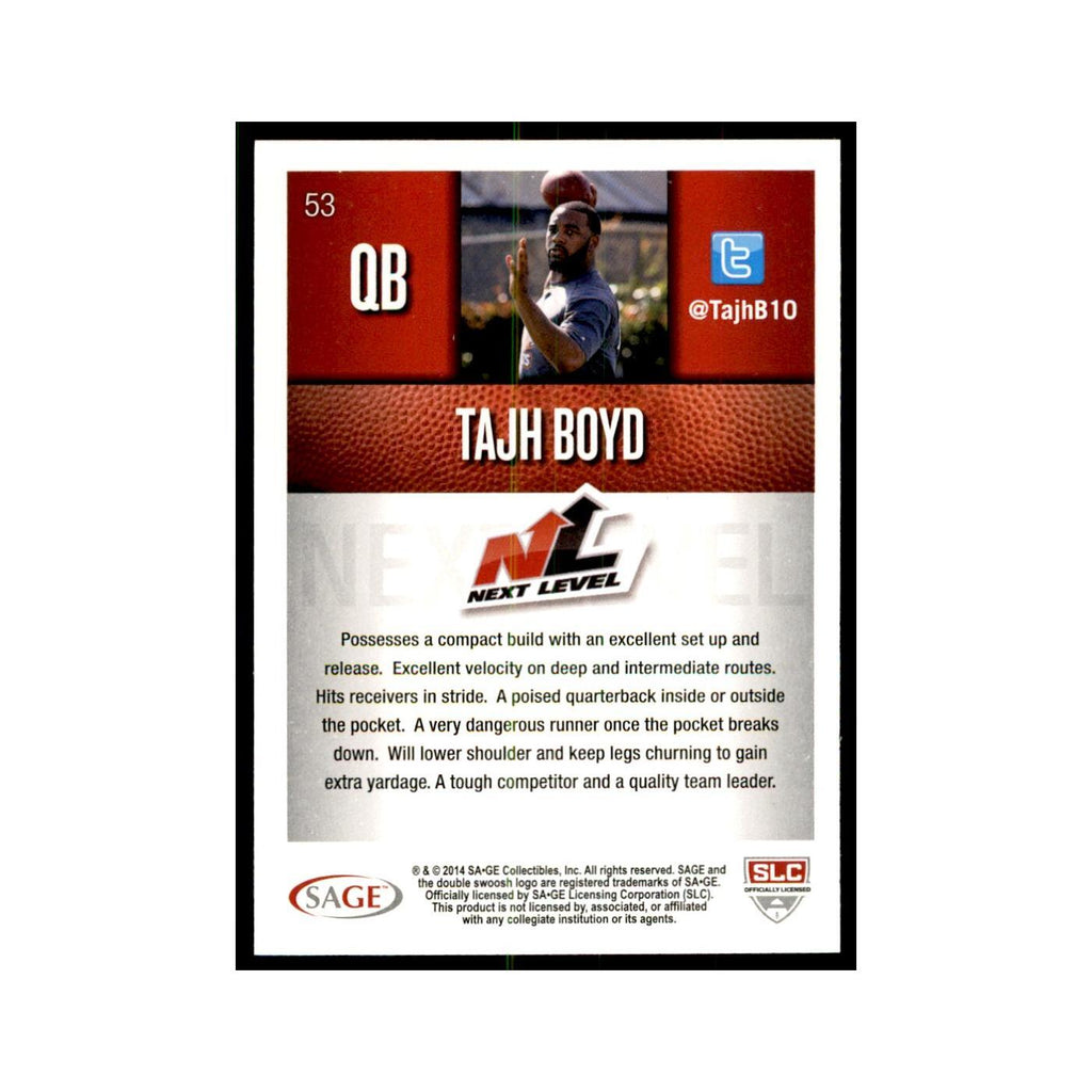 Tajh Boyd 2014 SAGE HIT #53 Clemson Tigers Football Card NM