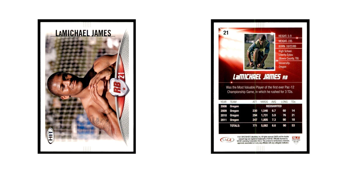 LaMichael James 2012 SAGE Hit #21 San Francisco 49ers Football Card NM