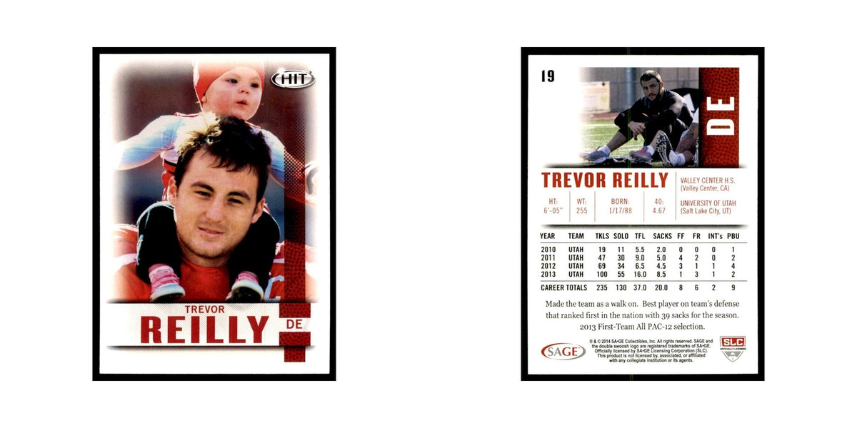 Trevor Reilly 2014 SAGE HIT #19 Utah Utes Football Card NM