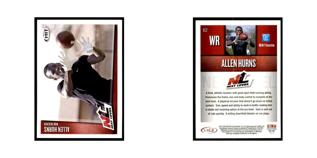 Allen Hurns 2014 SAGE HIT #62 Miami Hurricanes Football Card NM