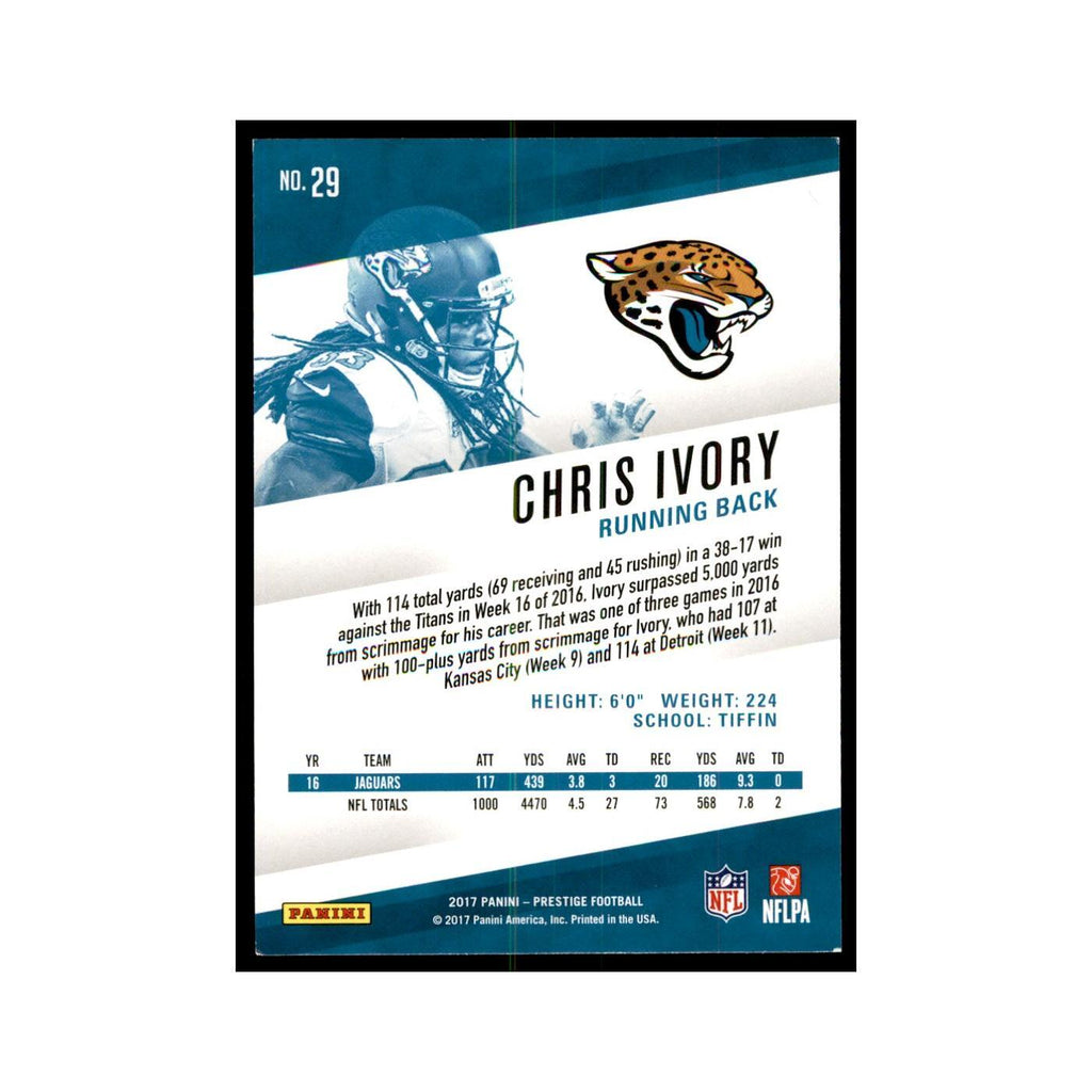 Chris Ivory 2017 Panini Prestige #29 Jacksonville Jaguars Football Card NM