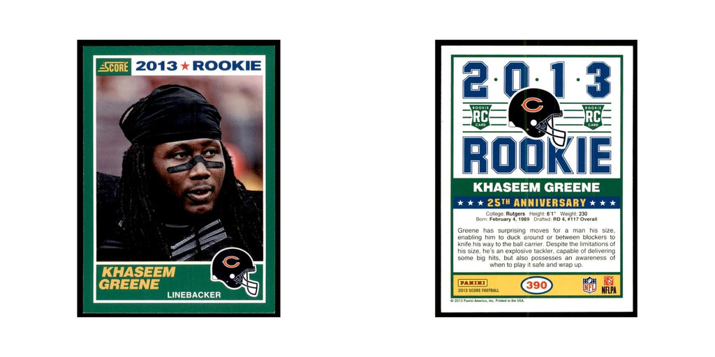 Khaseem Greene Rookie 2013 Score #390 Chicago Bears Football Card NM