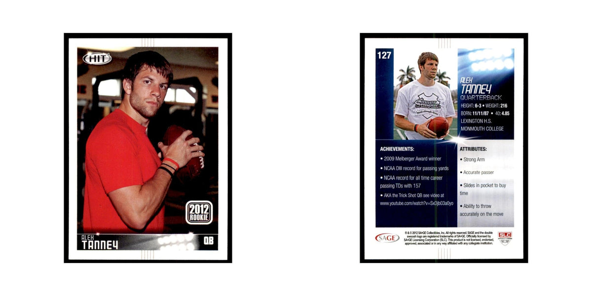 Alex Tanney Rookie 2012 SAGE HIT #127 Monmouth Hawks Football Card NM