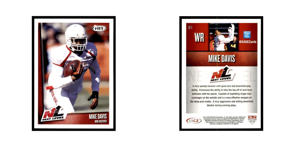 Mike Davis 2014 SAGE HIT #61 Texas Longhorns Football Card NM