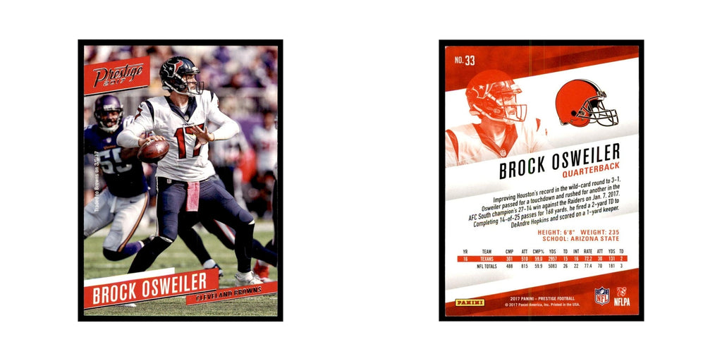 Brock Osweiler 2017 Panini Prestige #33 Cleveland Browns Football Card NM