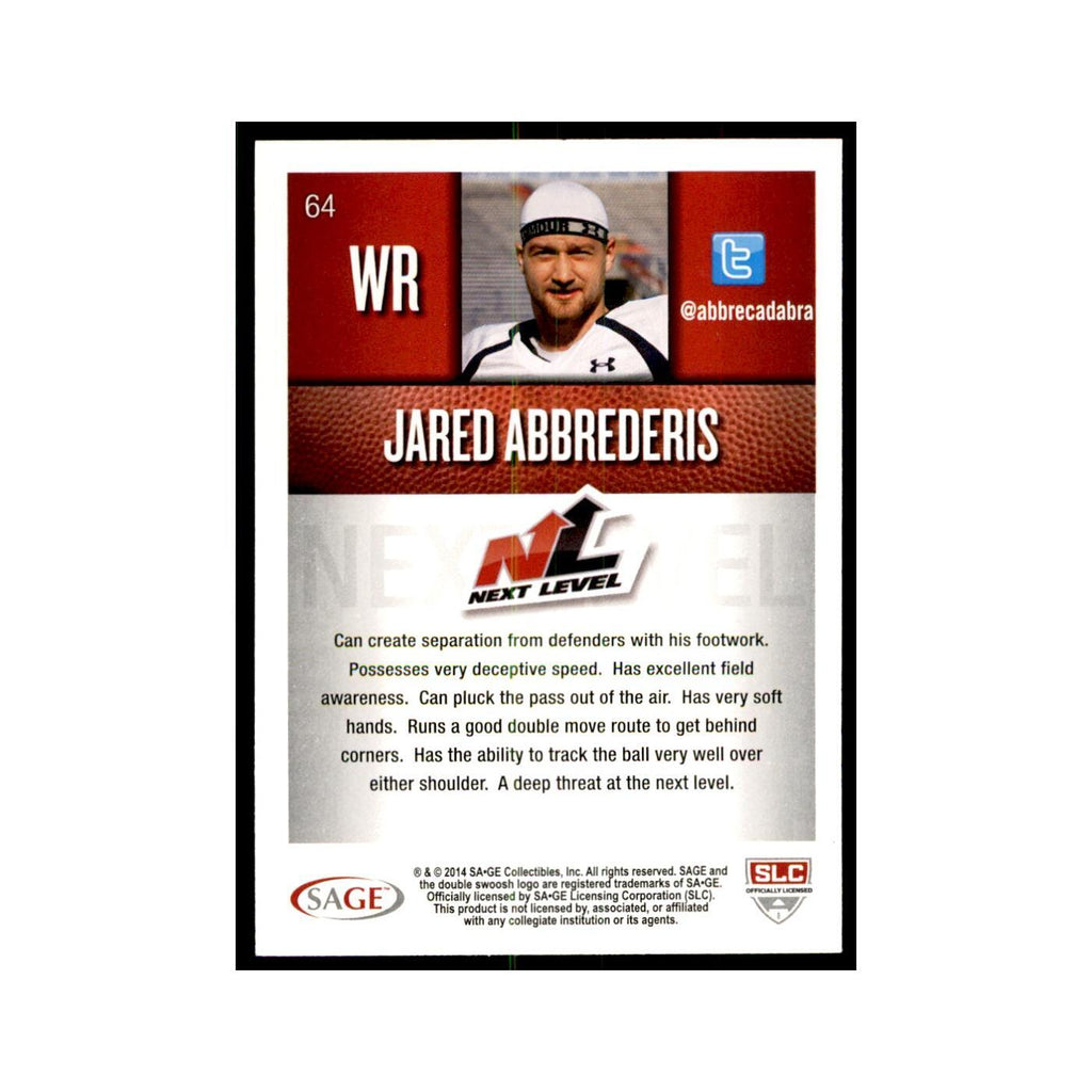 Jared Abbrederis 2014 SAGE HIT #64 Wisconsin Badgers Football Card NM