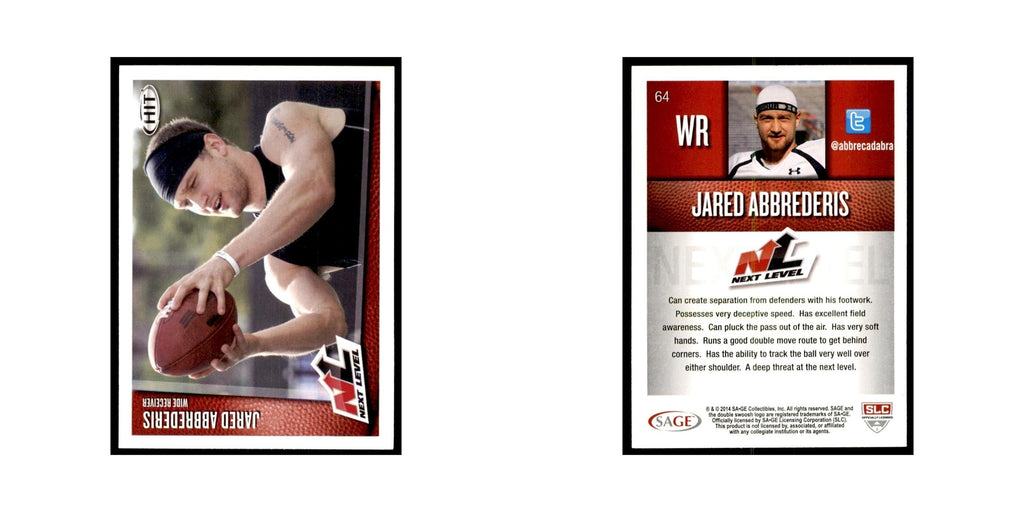 Jared Abbrederis 2014 SAGE HIT #64 Wisconsin Badgers Football Card NM