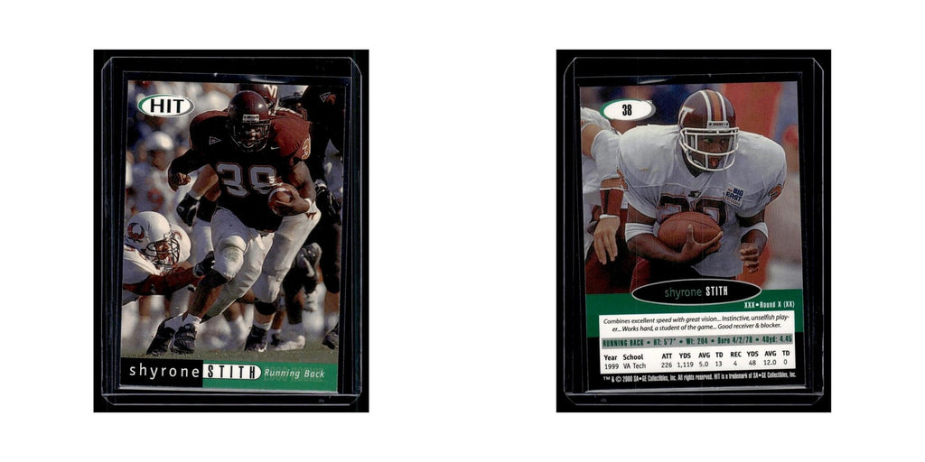 Shyrone Stith 2000 SAGE HIT #38 Virginia Tech Hokies Football Card NM