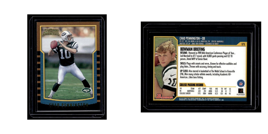 Chad Pennington Rookie 2000 Bowman #173 New York Jets Football Card NM