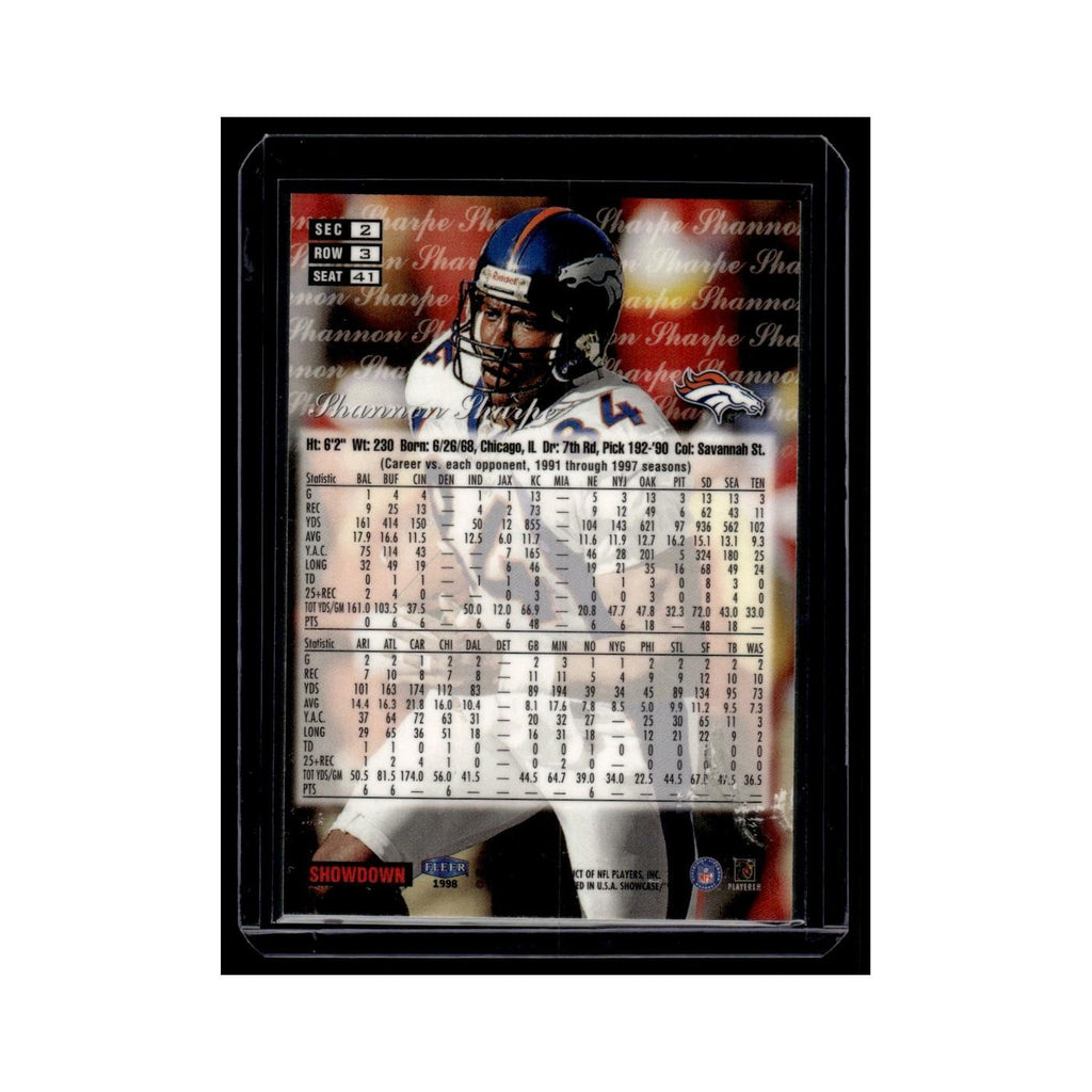 Shannon Sharpe 1998 Flair Showcase #2 Denver Broncos Football Card NM