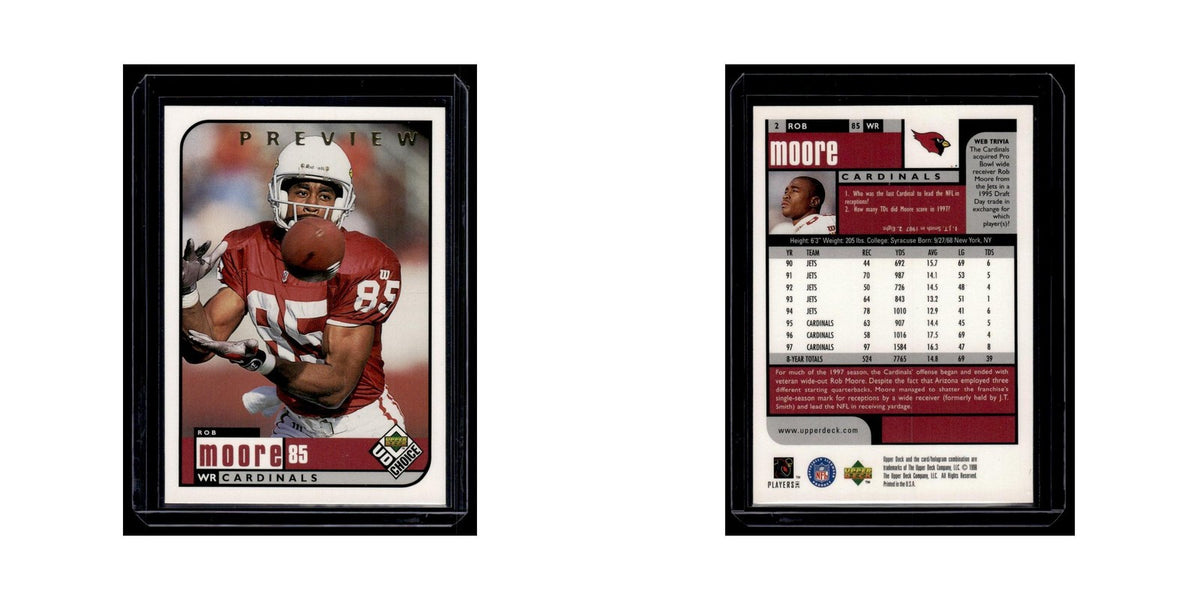 Rob Moore 1998 UD Choice #2 Arizona Cardinals Football Card NM
