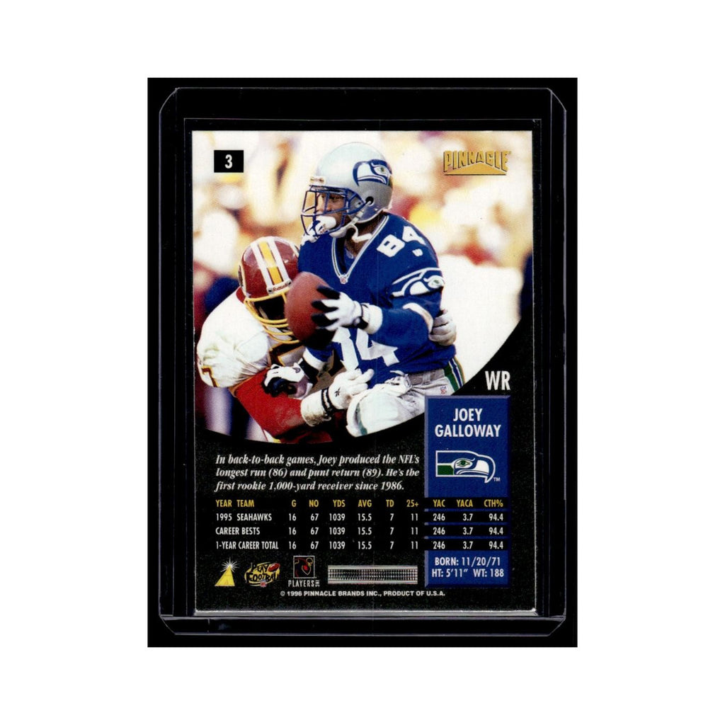 Joey Galloway 1996 Pinnacle #3 Seattle Seahawks Football Card NM
