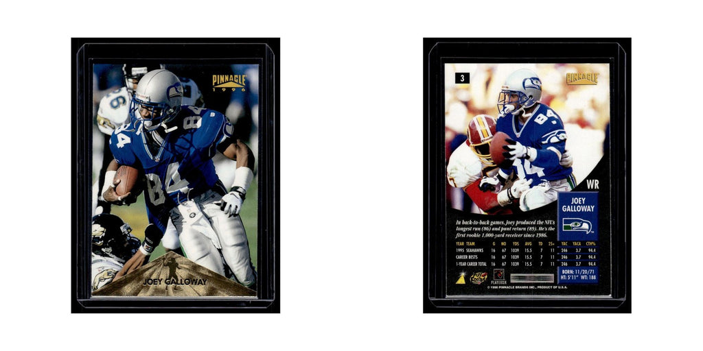 Joey Galloway 1996 Pinnacle #3 Seattle Seahawks Football Card NM