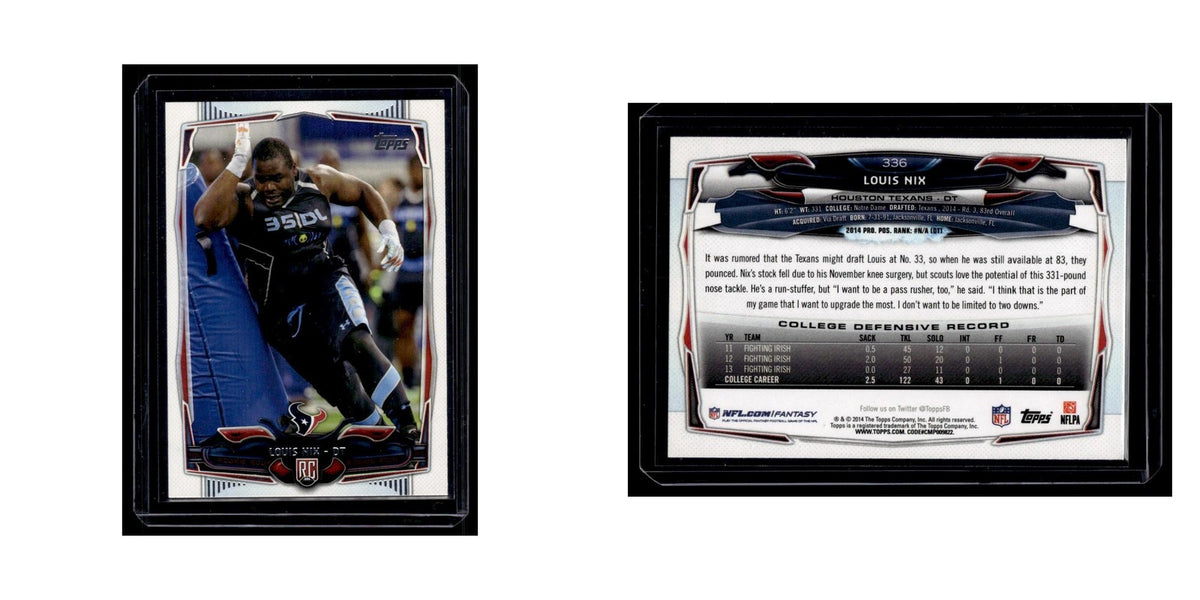 Louis Nix Rookie 2014 Topps #336 Houston Texans Football Card NM
