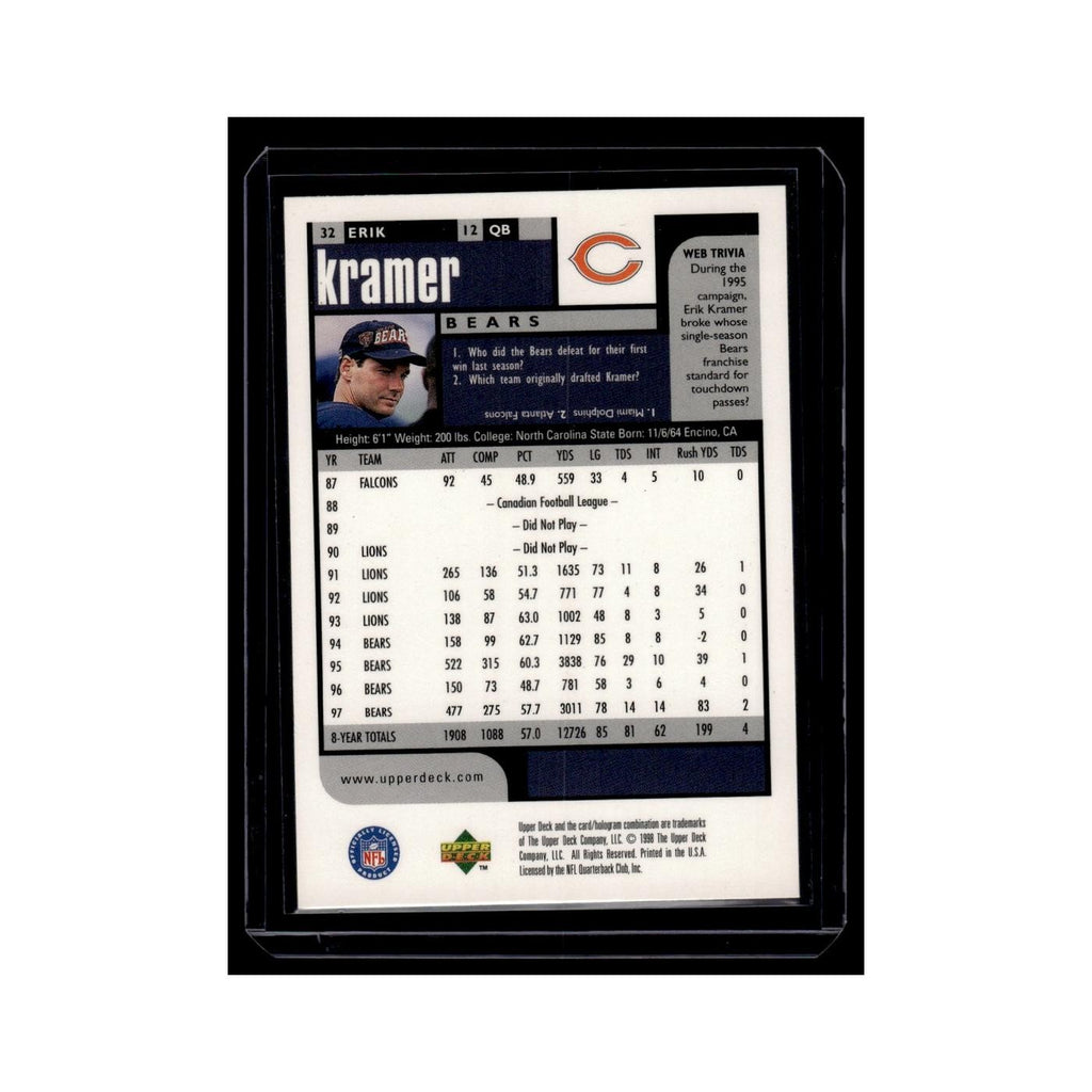 Erik Kramer 1998 UD Choice #32 Chicago Bears Football Card NM
