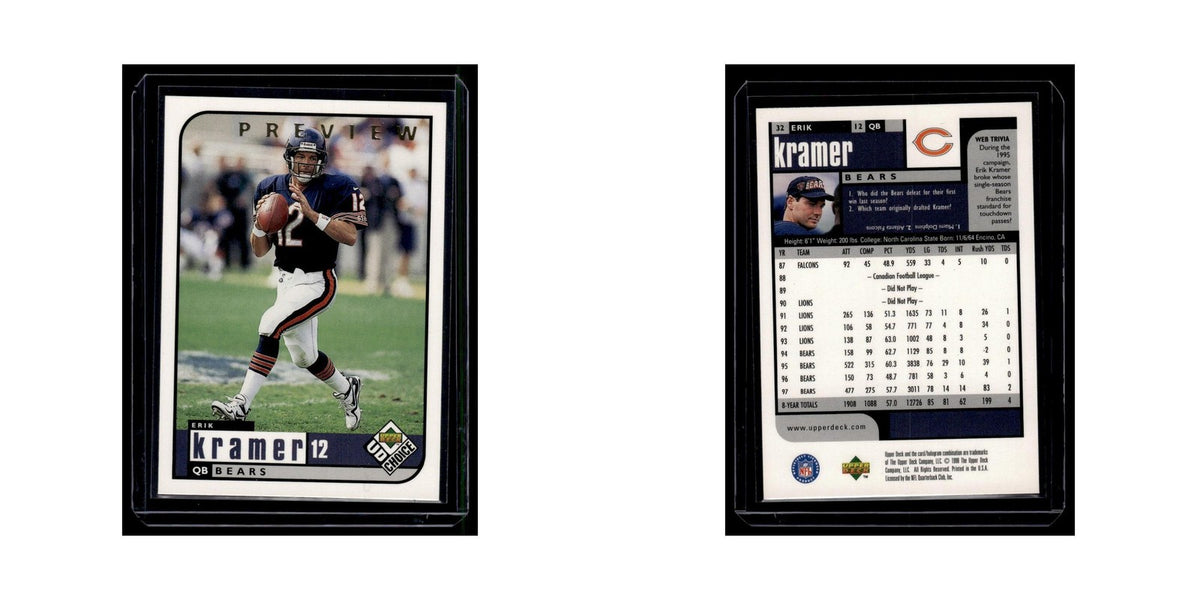 Erik Kramer 1998 UD Choice #32 Chicago Bears Football Card NM
