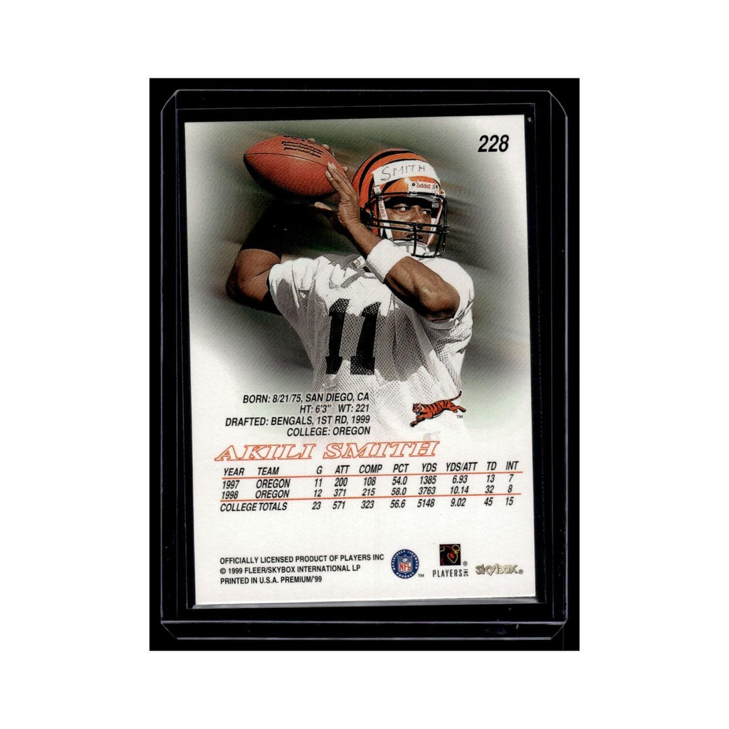 Akili Smith 1999 SkyBox Premium #228 Cincinnati Bengals Football Card NM