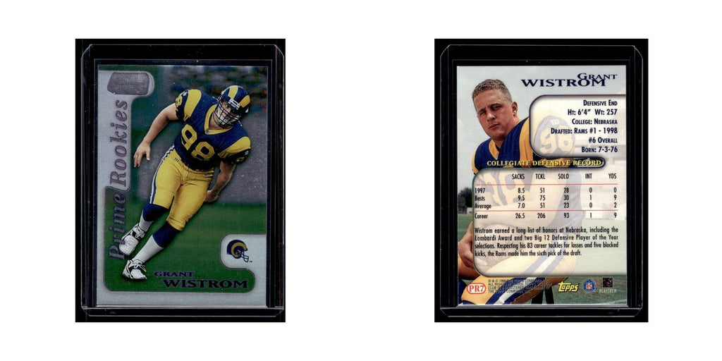 Grant Wistrom Rookie 1998 Topps Stadium Club #PR7 St. Louis Rams NM