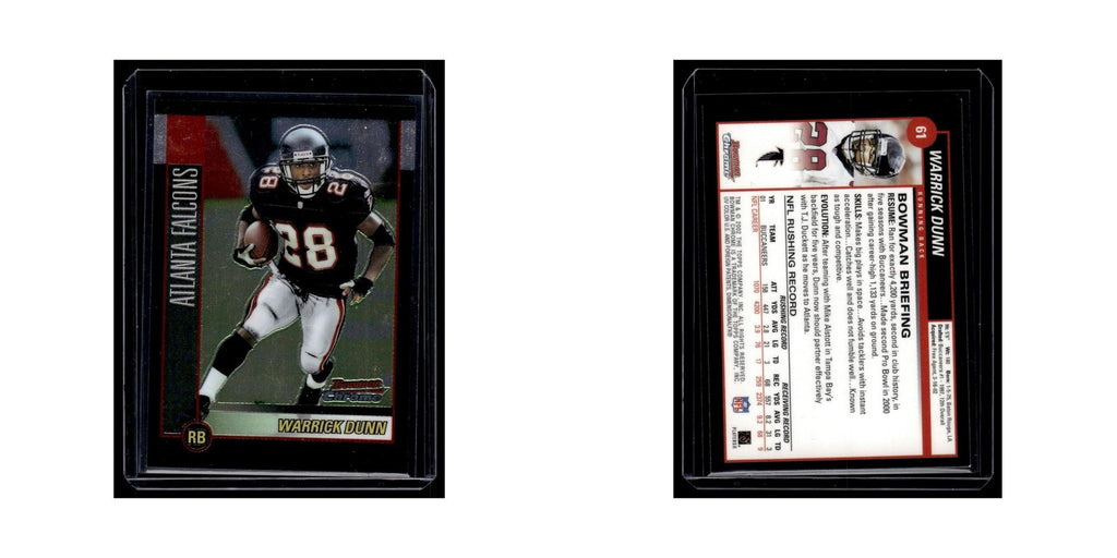 Warrick Dunn 2002 Bowman Chrome #61 Atlanta Falcons Football Card NM