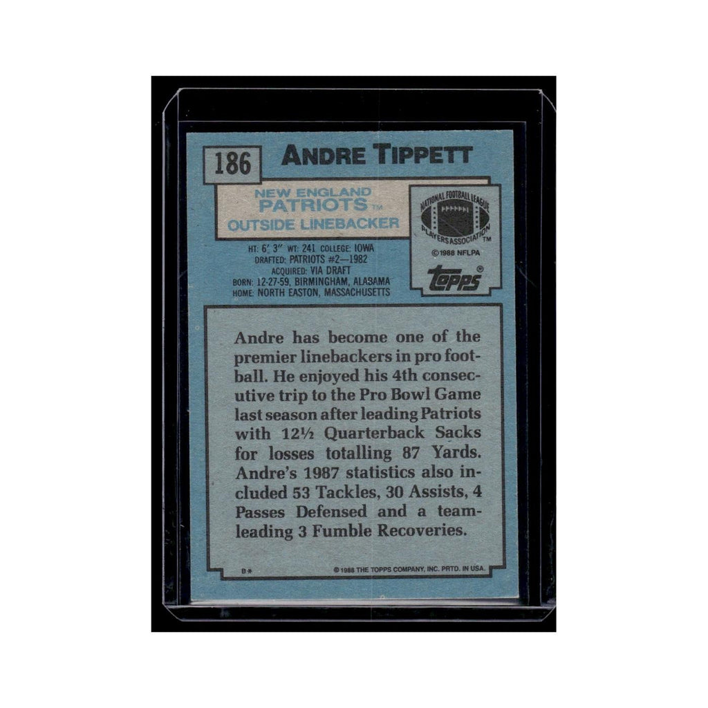 Andre Tippett 1988 Topps #186 New England Patriots Football Card NM