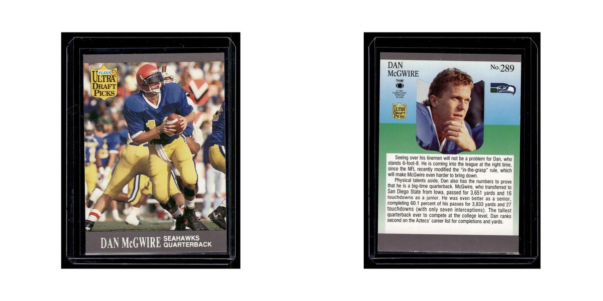 Dan McGwire Rookie 1991 Ultra #289 Seattle Seahawks Football Card NM