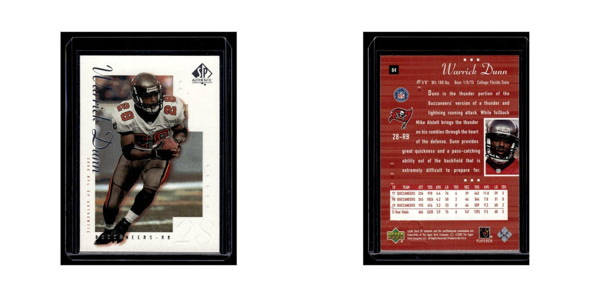 Warrick Dunn 2000 SP Authentic #84 Tampa Bay Buccaneers Football Card NM
