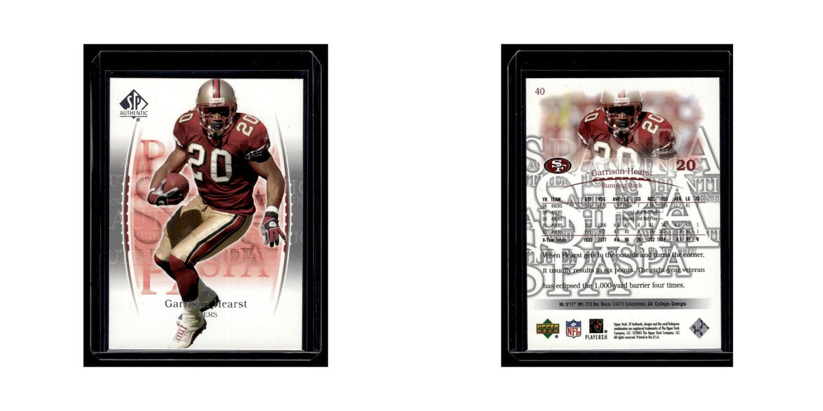 Garrison Hearst 2003 SP Authentic #40 San Francisco 49ers Football Card NM