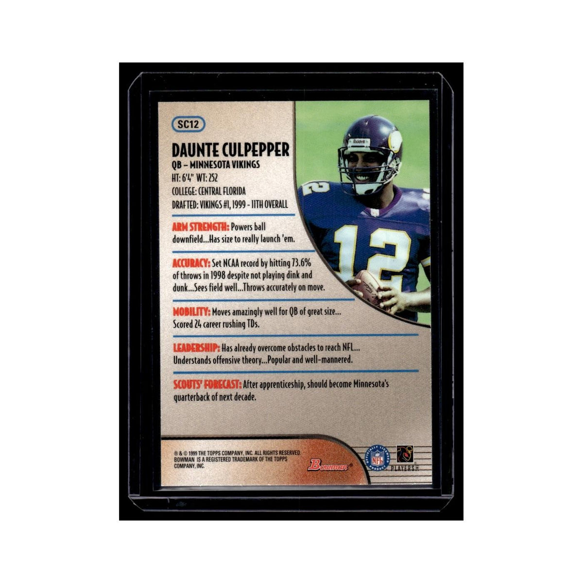 Daunte Culpepper 1999 Bowman Scout's Choice #SC12 Minnesota Vikings NM