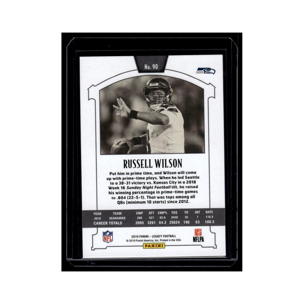 Russell Wilson 2019 Panini Legacy #90 Seattle Seahawks Football Card NM