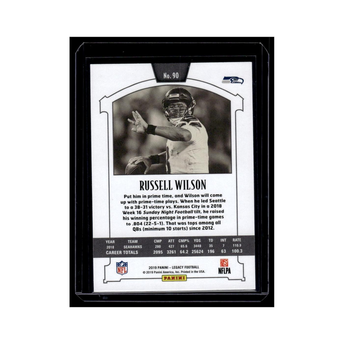 Russell Wilson 2019 Panini Legacy #90 Seattle Seahawks Football Card NM