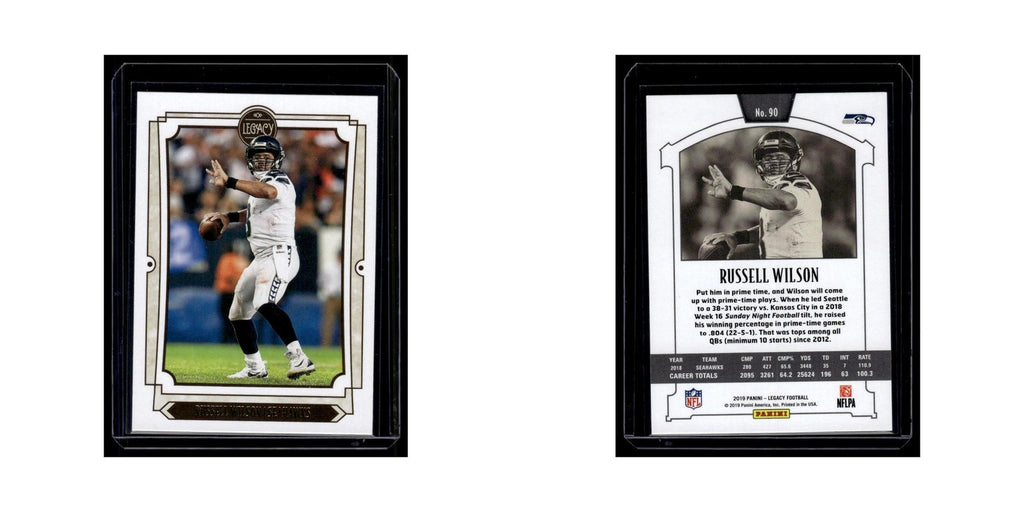 Russell Wilson 2019 Panini Legacy #90 Seattle Seahawks Football Card NM