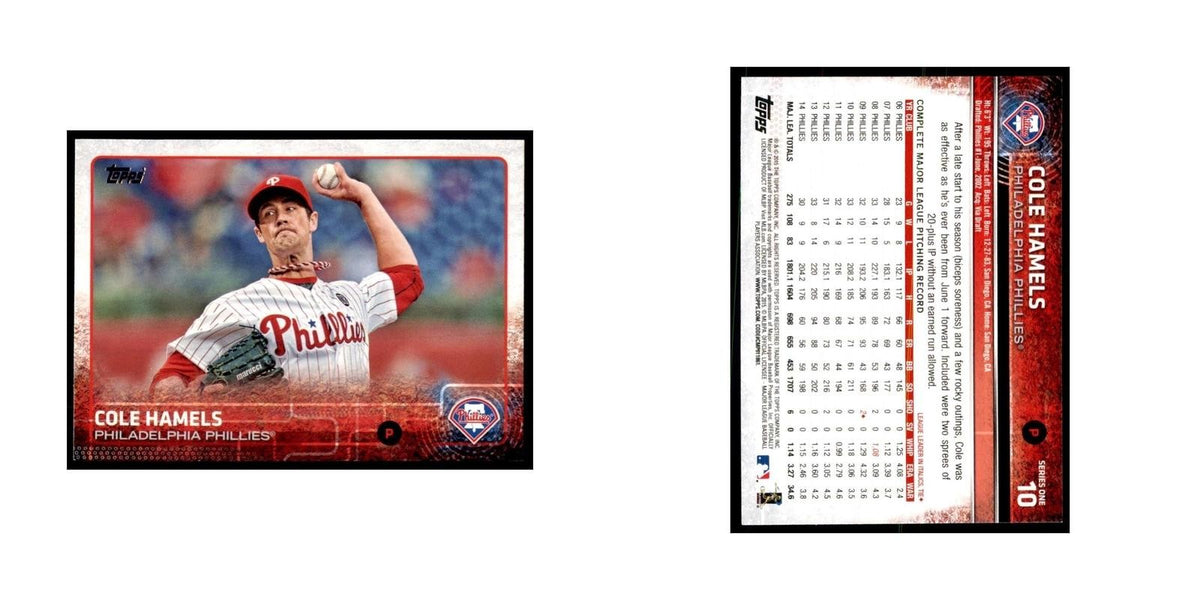 Cole Hamels 2015 Topps #10 Baseball Cards Baseball Card NM