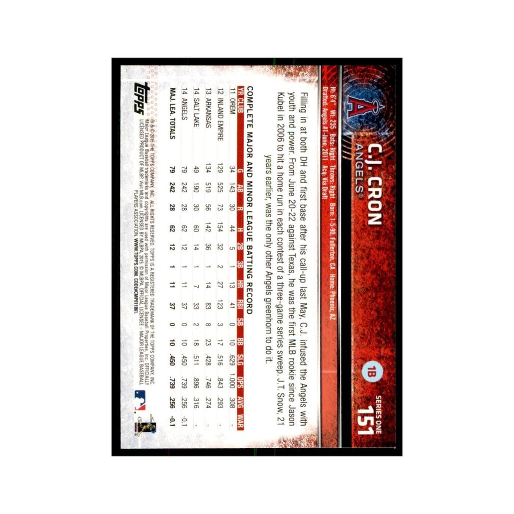 C.J. Cron 2015 Topps #151 Baseball Cards Baseball Card NM