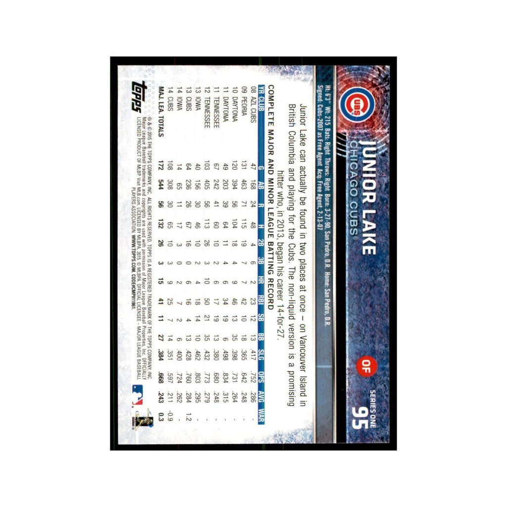 Junior Lake 2015 Topps #95 Baseball Cards Baseball Card NM
