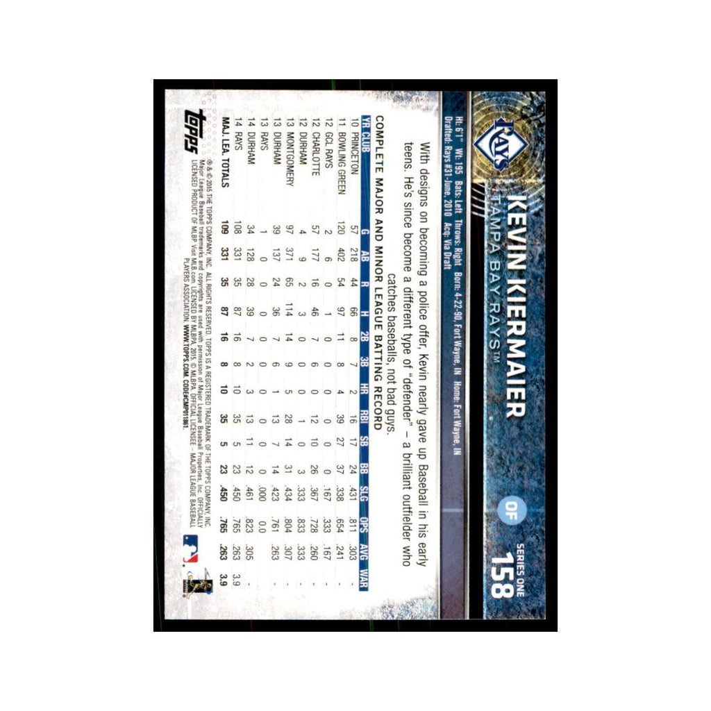 Kevin Kiermaier 2015 Topps #158 Baseball Cards Baseball Card NM