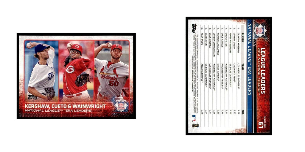 Kershaw Cueto Wainwright 2015 Topps #61 Baseball Cards Baseball Card NM