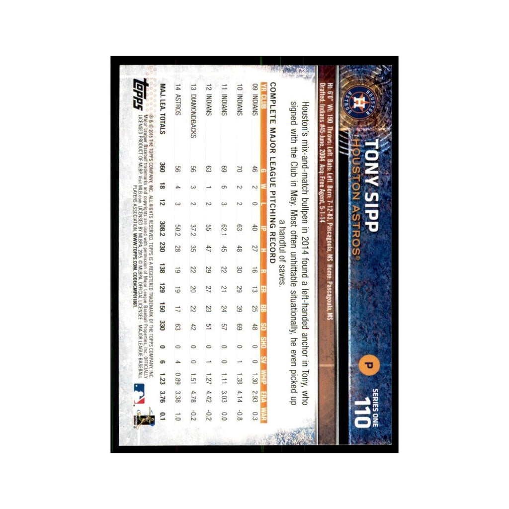 Tony Sipp 2015 Topps #110 Baseball Cards Baseball Card NM