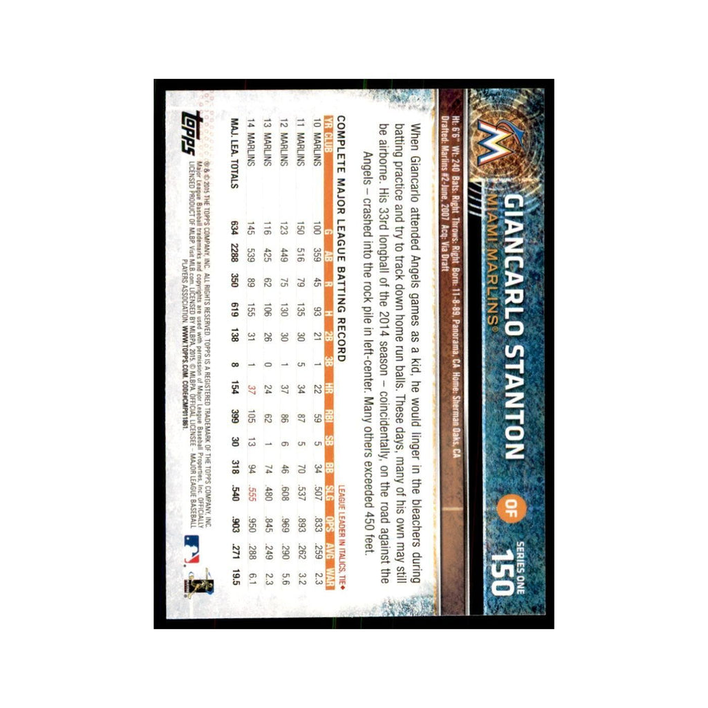 Giancarlo Stanton 2015 Topps #150 Baseball Cards Baseball Card NM